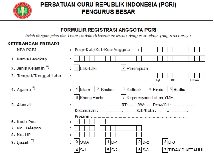 Pendaftaran PGRI Pamulang - Persatuan Guru Republik Indonesia Cabang Pamulang